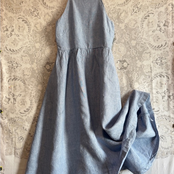 Lands' End Light Blue Chambray Linen Maxi Dress - Picture 7 of 9
